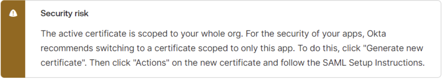 Security risk warning