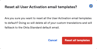 Reset all customized templates