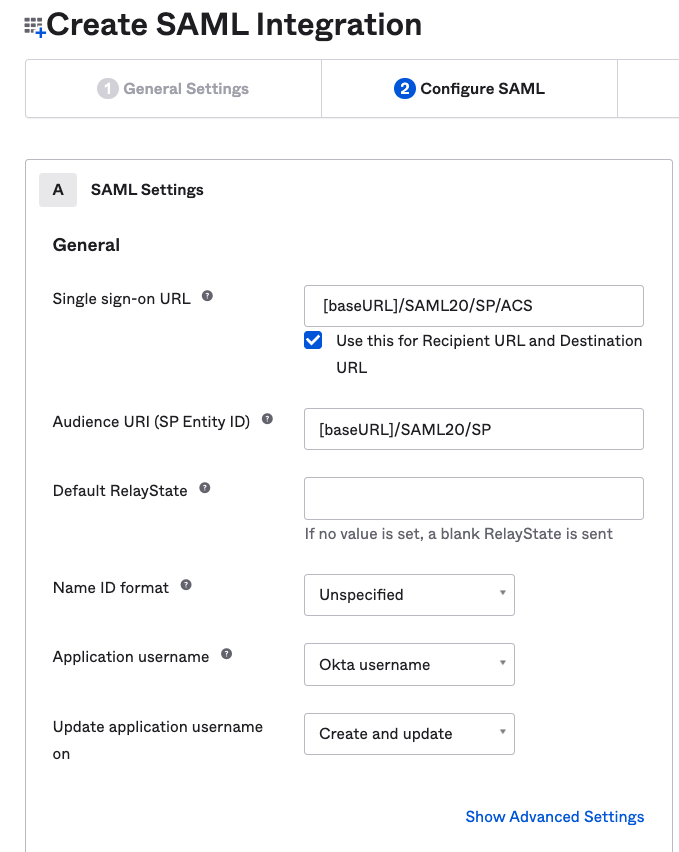 Create SAML integration