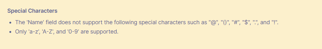 special characters