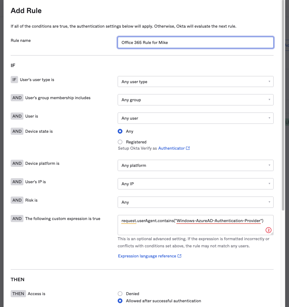 Sign-On Policy Deny Events in Okta After Federating O365 App