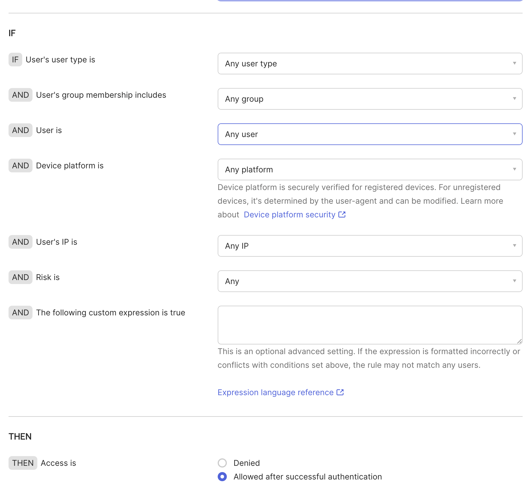 Authentication Policy