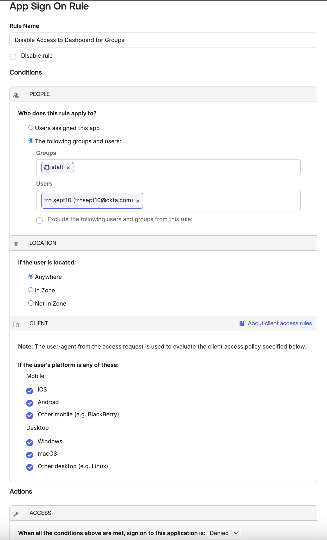 app sign on rule