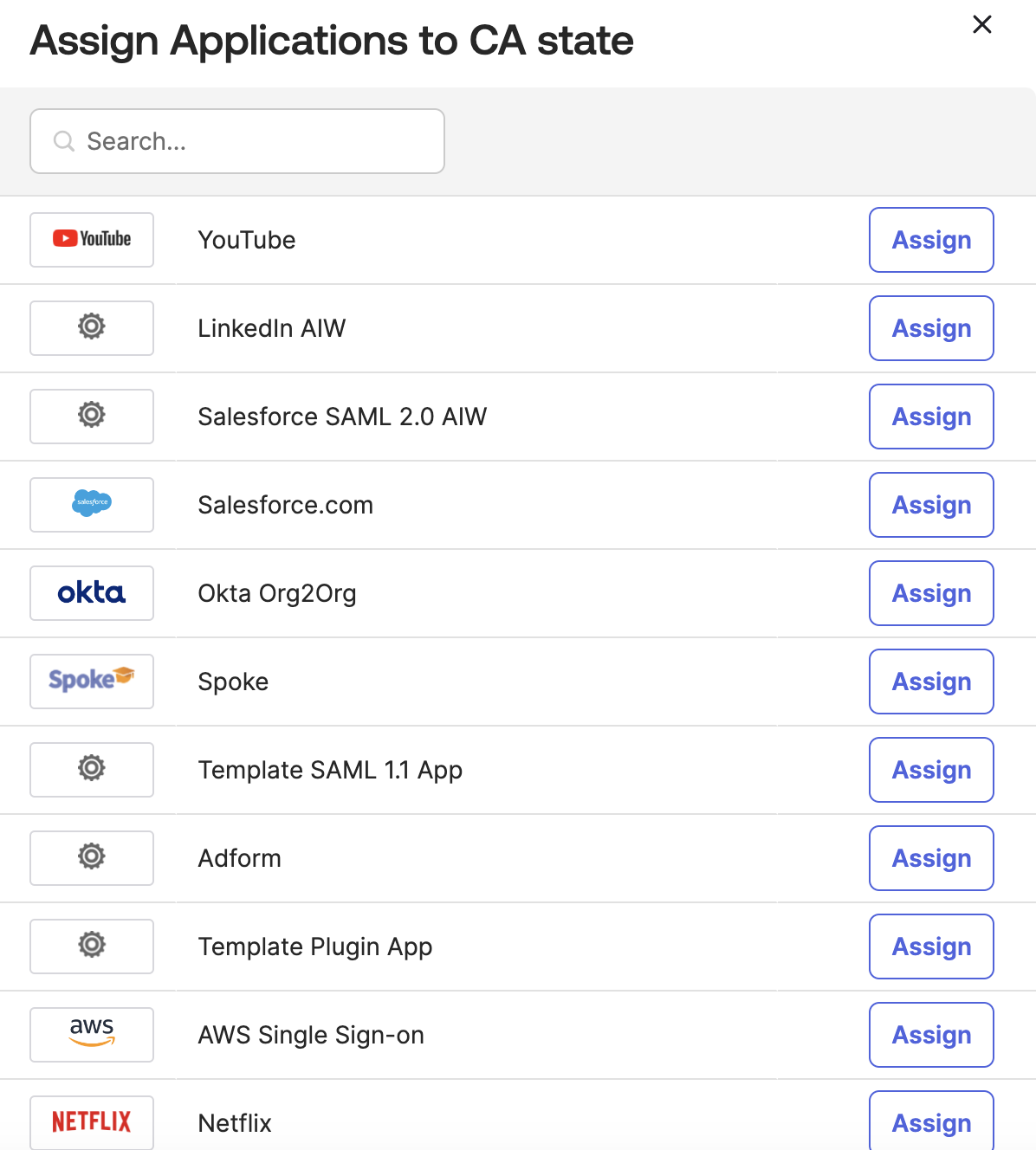 Assign Applications to CA state