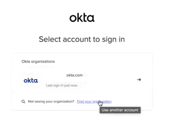 Click “Find your organization”