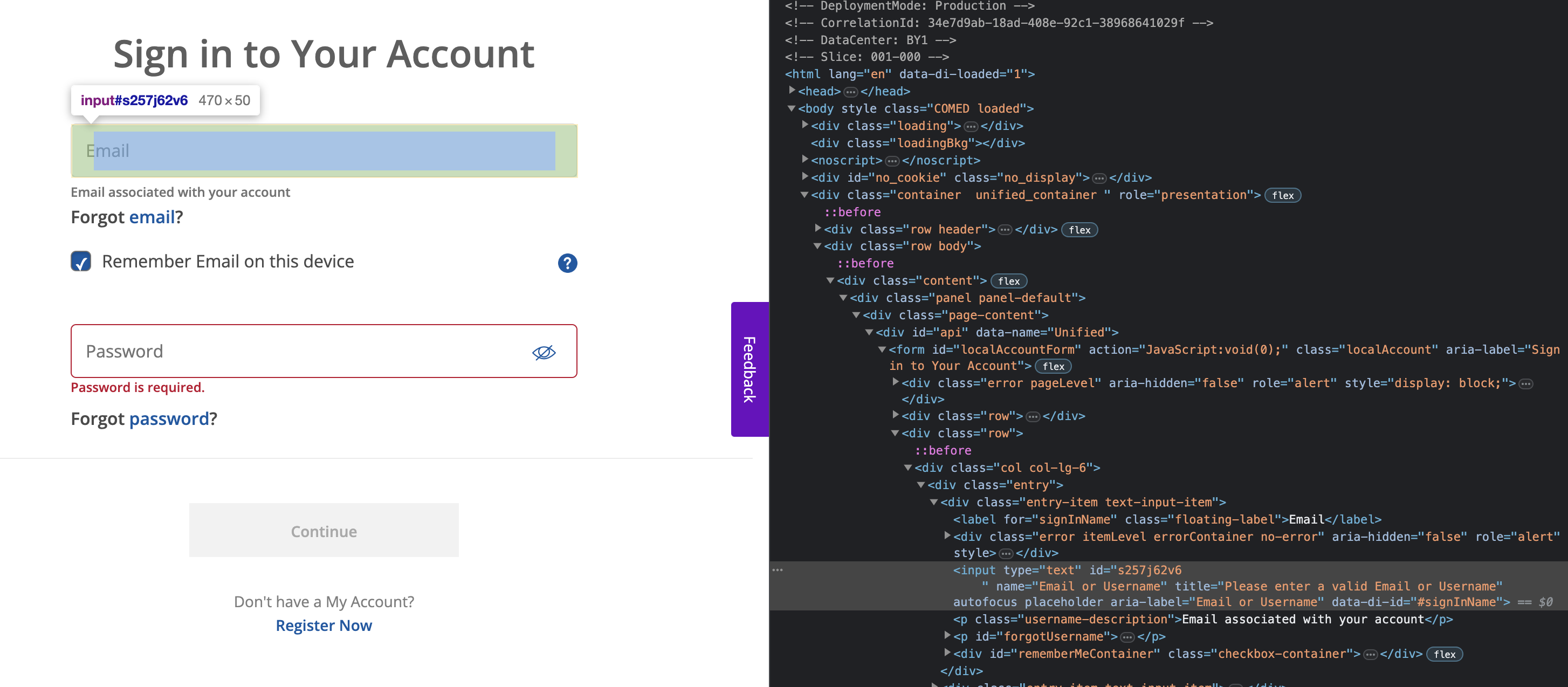 dynamic selectors for input fields