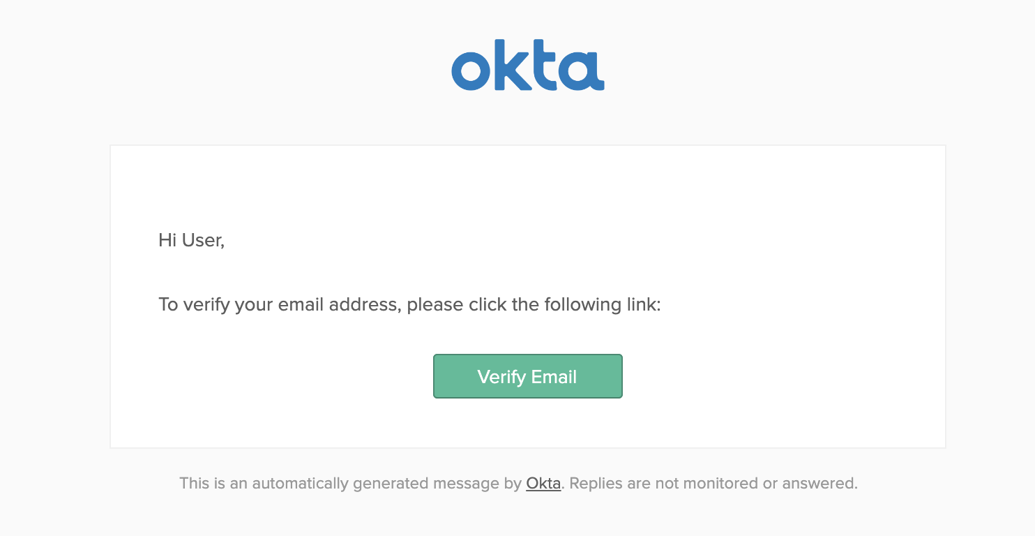 The email that the users might receive