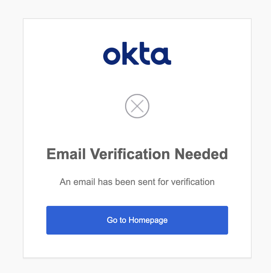 Prompt for email verification