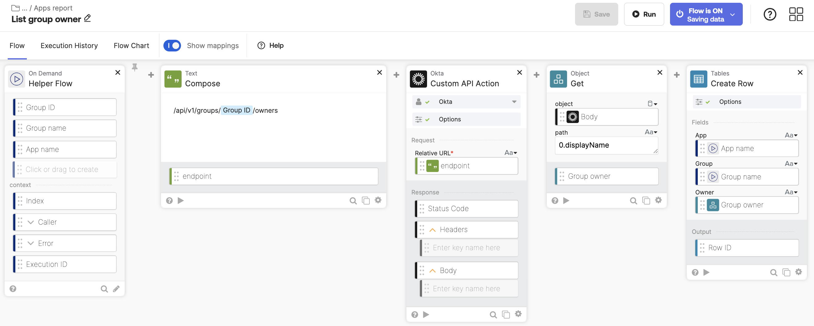 Screenshot of list group owner helper flow