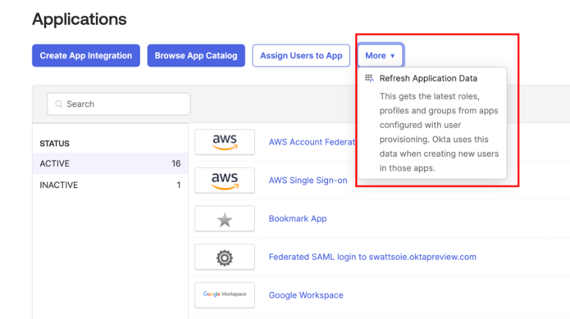 Refresh Application Data&nbsp;operation