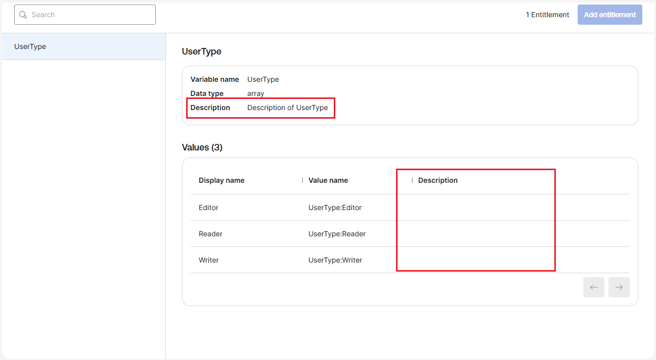 Description field