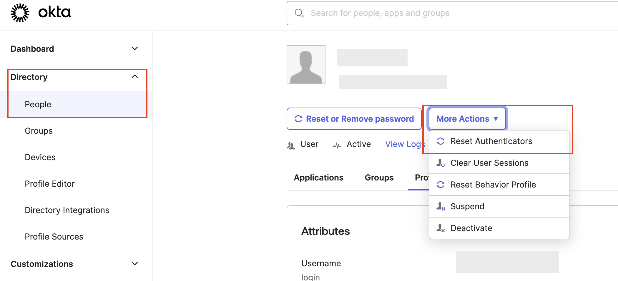 Reset Authenticators