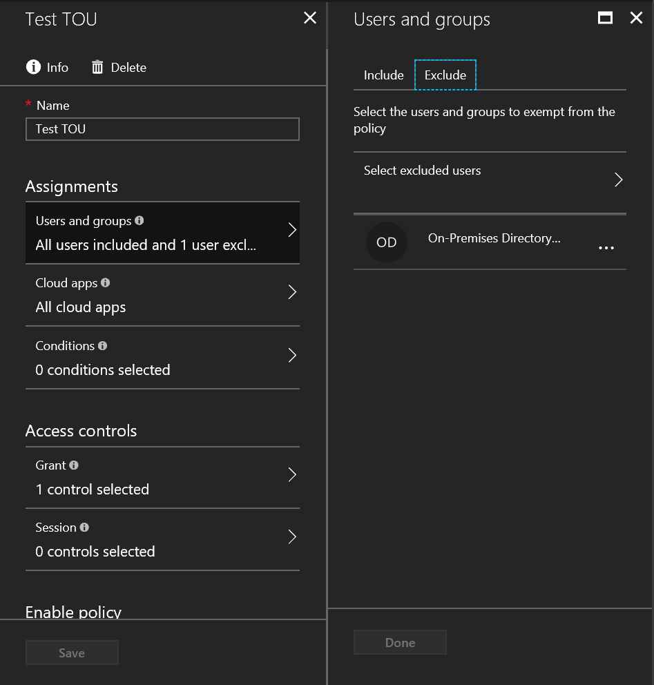 Exclude button