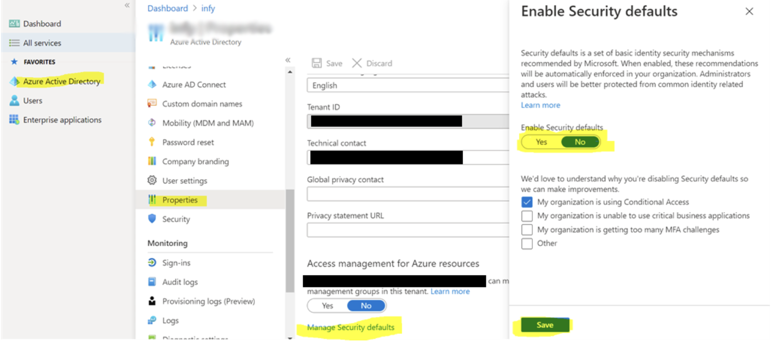 Security defaults
