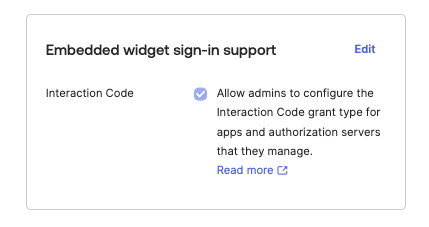 Embedded widget sign-in support