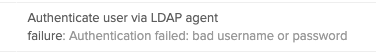 User Authentication via LDAP failed