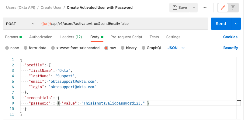 Activate user via API