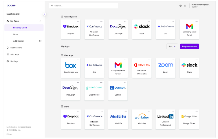 Okta Dashboard - New UI