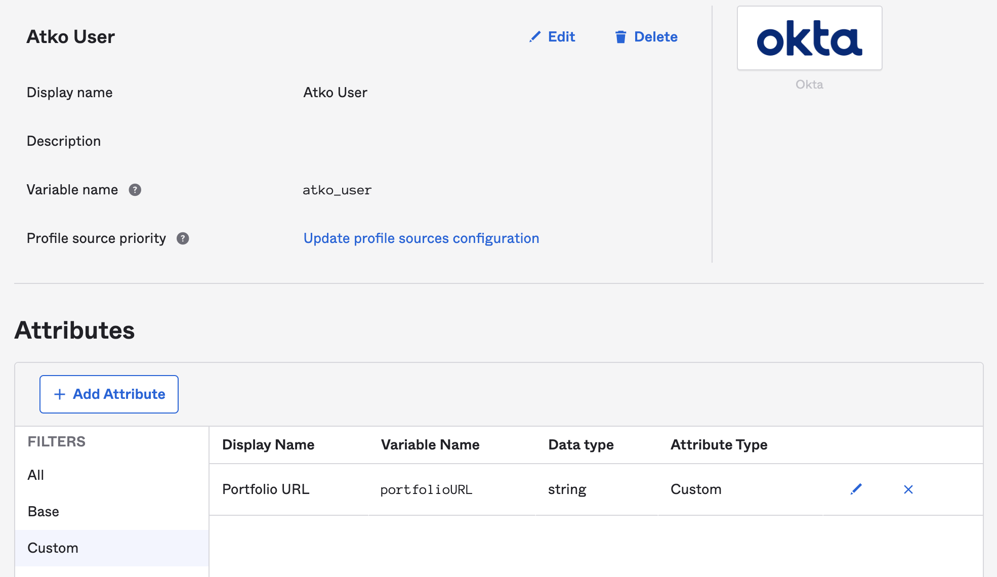 A custom user type with a custom attribute