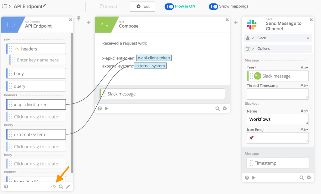 Triggered a flow via an API endpoint
