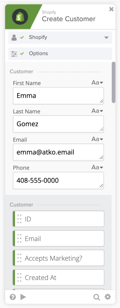 Create Customer&nbsp;card