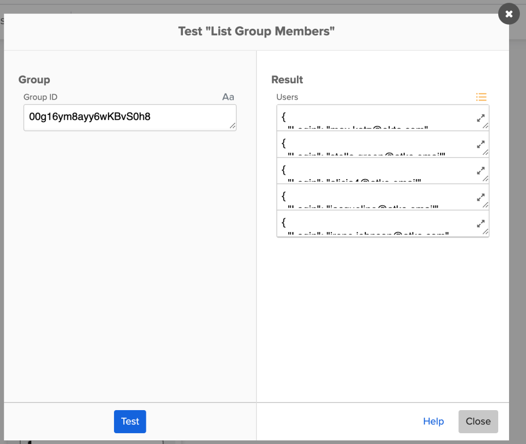 Testing a Workflows card