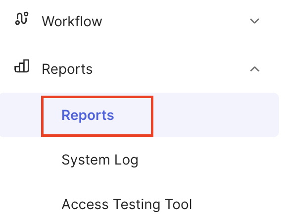 Reports menu