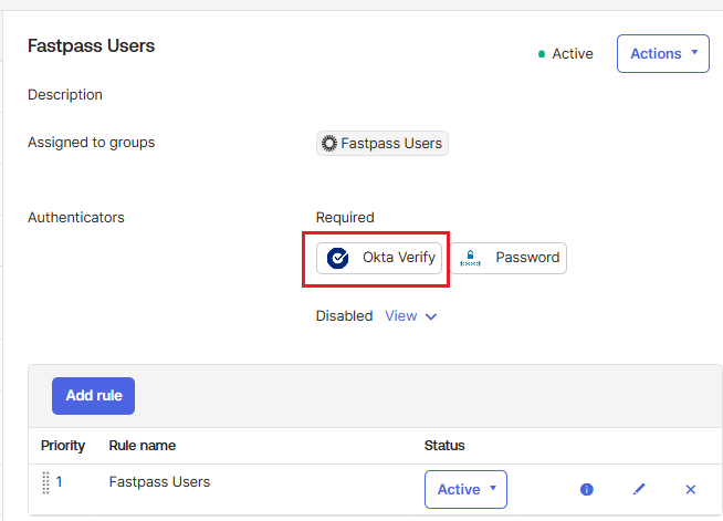 Okta Verify required