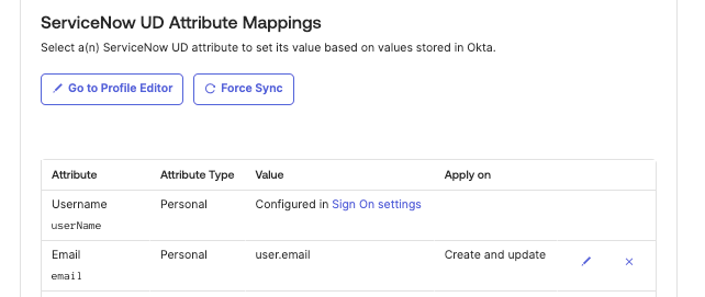 ServiceNow Profile Mapping