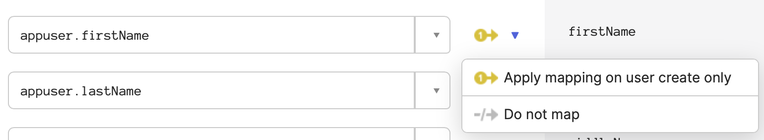 Apply Mapping on user create only