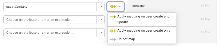 Apply mapping on user create only