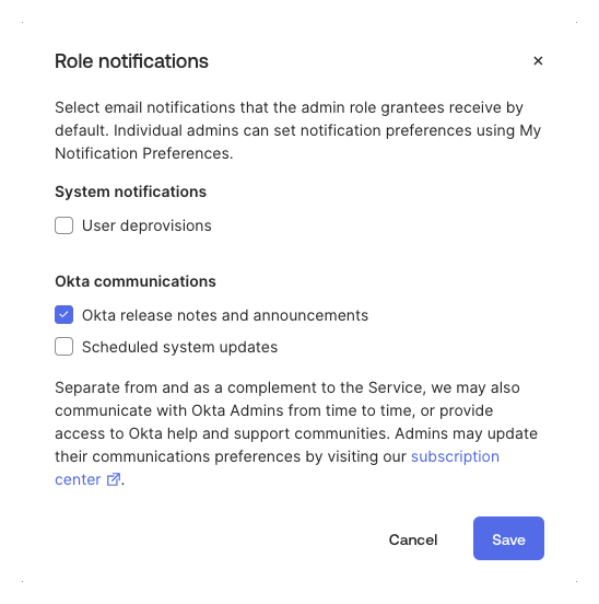 Role notifications