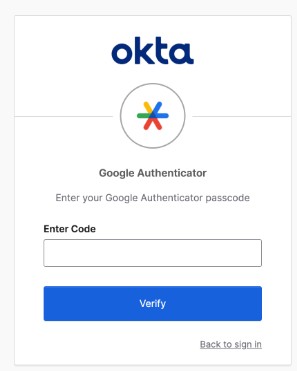 Enter your Google Authenticator passcode