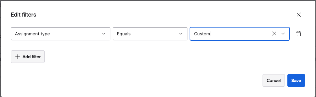 Edit filters