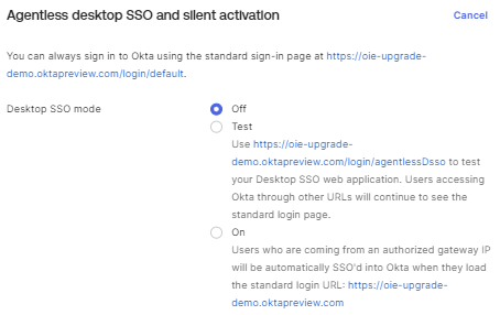 Agentless Desktop SSO NOT configured