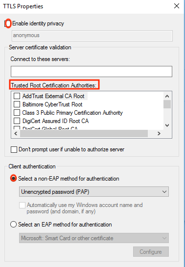 Trusted Root Certification Authorities