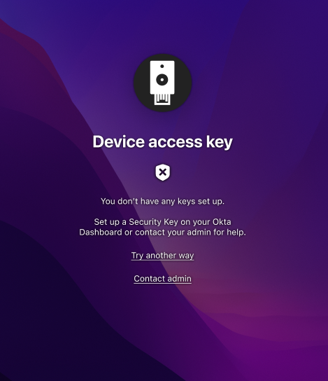 You don't have any keys set up