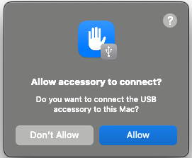 Allow accessory to connect