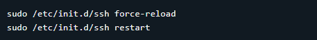 Restart SSH server