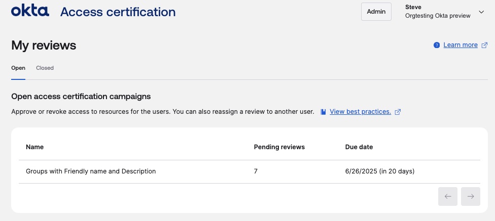 Okta Access Certifications