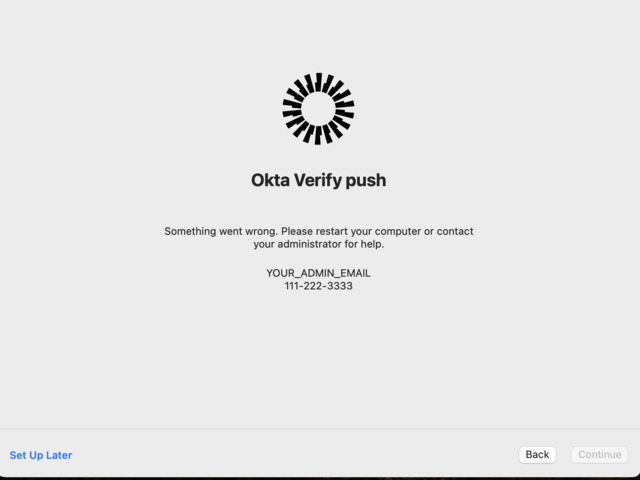 Error message