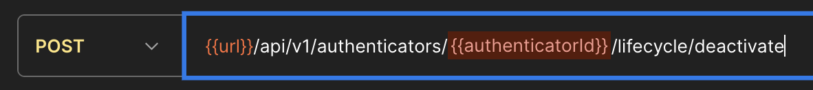 Deactivating an authenticator via API