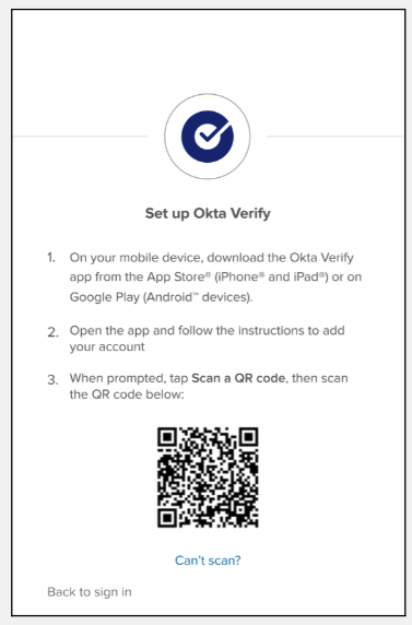 Desktop - Set up Okta Verify