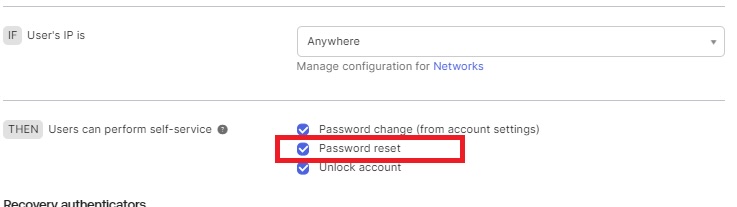Password reset