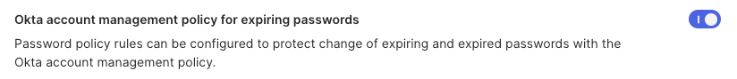 Okta account management policy