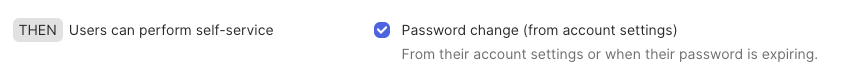 Password Change setting enabled