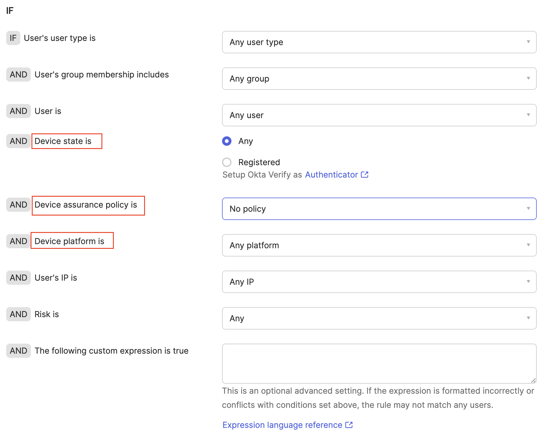 Authentication Policies