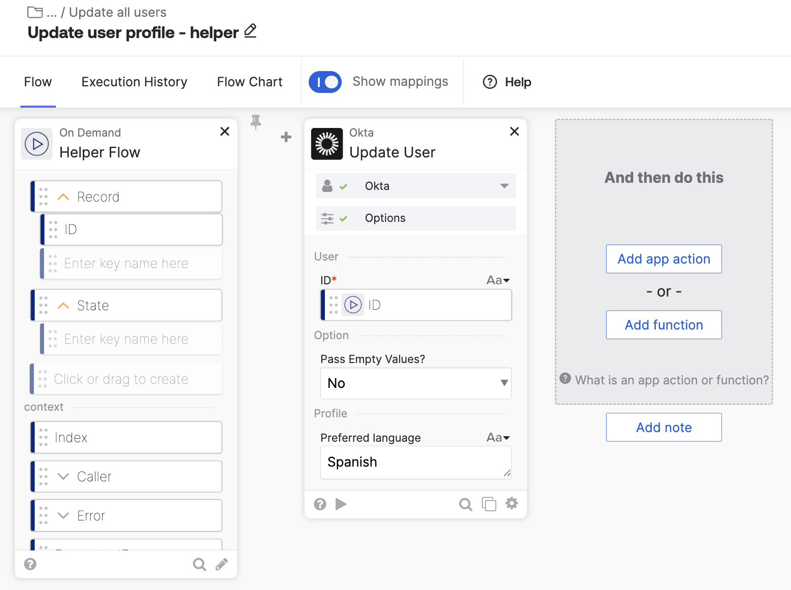 Update user profile flow