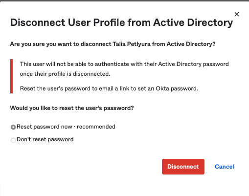 Disconnect User Profile from AD