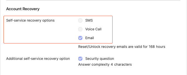 Self-service recovery options